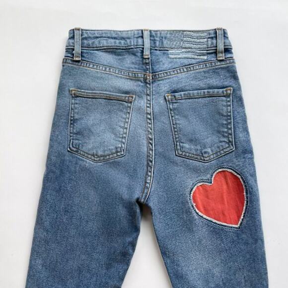 Vintage Y2K Revice Heart Patch Highwaist Skinny Jeans - Picture 4 of 7